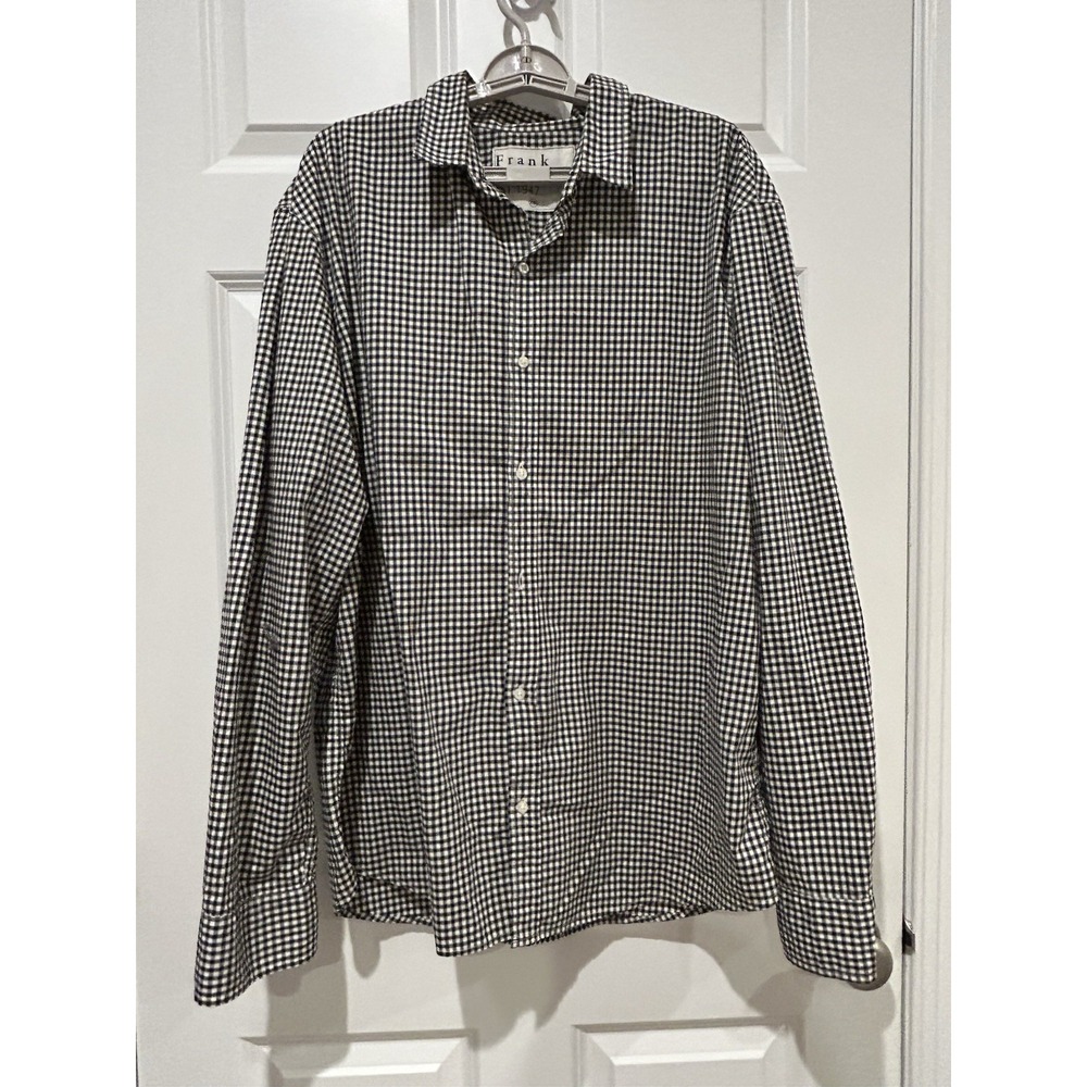 Frank Eileen Paul Shirt Gingham Plaid Men's 2XL Button Black